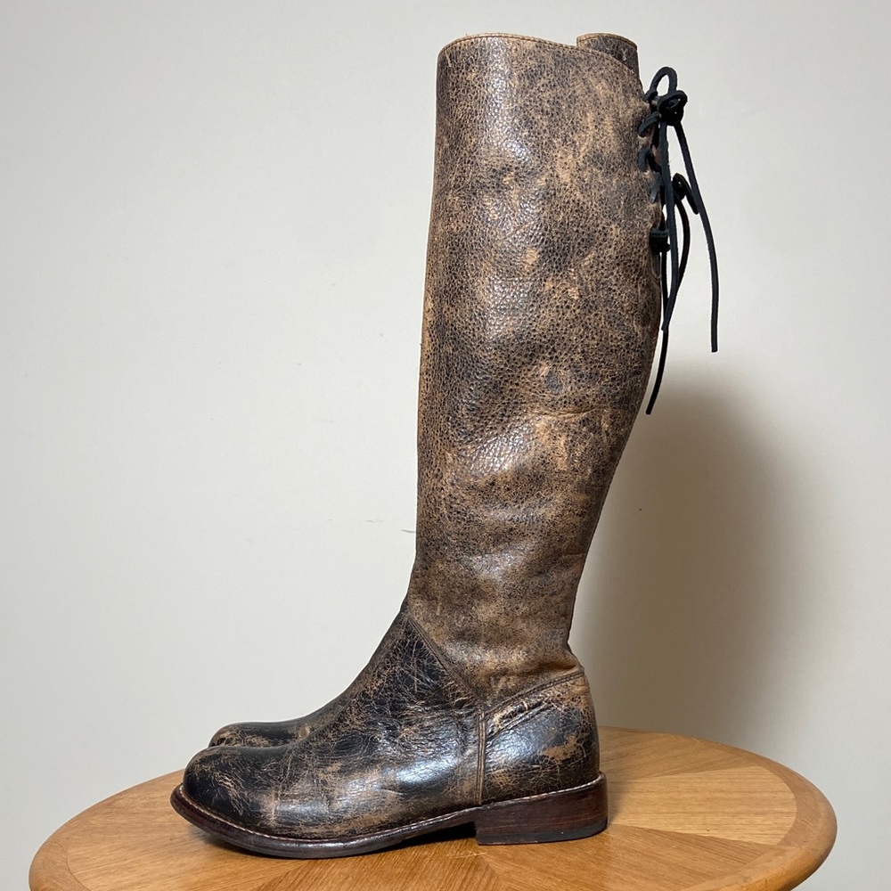 BED|STU Brown Leather Knee-High Boots